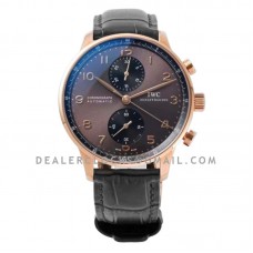 Portugieser Chronograph IW371610 Black Dial in Rose Gold