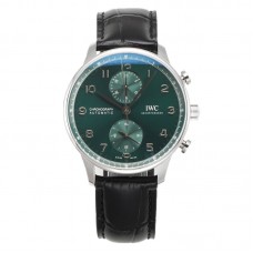 Portugieser Chronograph IW371615 Green Dial in Steel