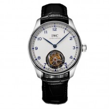Portugieser Hand-Wound Tourbillon White Dial in Steel IW5458