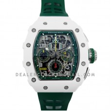 RM 011-02 Le Mans Classic Chronograph in Green on Green Rubber Strap