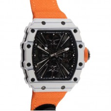 RM 012-01 Tourbillon White NTPT Carbon on Orange Nylon Strap