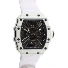 RM 012-01 Tourbillon White NTPT Carbon on White Nylon Strap