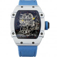 RM 027-02 Tourbillon Rafael Nadal White NTPT on Blue Nylon Strap