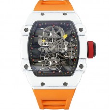 RM 027-02 Tourbillon Rafael Nadal White NTPT on Orange Rubber Strap