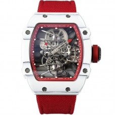 RM 027-02 Tourbillon Rafael Nadal White NTPT on Red Nylon Strap