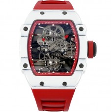 RM 027-02 Tourbillon Rafael Nadal White NTPT on Red Rubber Strap