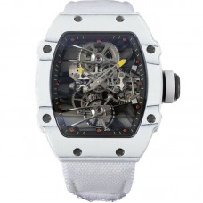 RM 027-02 Tourbillon Rafael Nadal White NTPT on White Nylon Strap