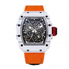 RM 035-01 Rafael Nadal White NTPT on Orange Nylon Strap