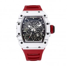 RM 035-01 Rafael Nadal White NTPT on Red Rubber Strap