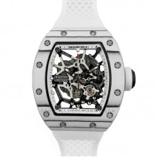 RM 035-02 Black Toro Americas in NTPT Carbon on White Rubber Strap