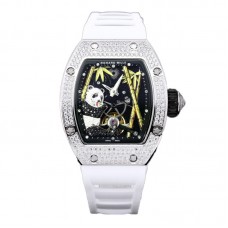 RM026-01 Tourbillon Panda in White Gold with Diamond Bezel