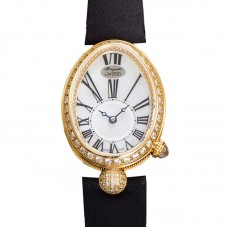 Reine de Naples in Yellow Gold 8928BA Black Leather Strap