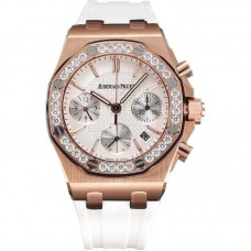 Royal Oak Offshore Selfwinding Chronograph 37mm White Dial in Rose Gold
