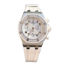 Royal Oak Offshore Selfwinding Chronograph 37mm White Dial in Steel 26231ST