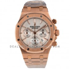 Royal Oak Self-Winding Chronograph White Dial in Rose Gold