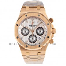Royal Oak Self-Winding Chronograph White/Black Dial in Rose Gold