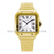 Santos de Cartier 35mm White Dial in Yellow Gold
