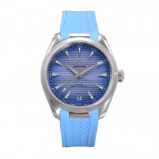 Seamaster Aqua Terra 150m Co-Axial Master Chronometer 41mm Light Blue Dial on Rubber Strap