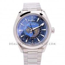 Seamaster Aqua Terra Worldtimer Master Chrononometer Blue Dial on Bracelet