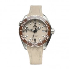 Seamaster Planet Ocean 600M 43.5mm Steel Beige Dial on Rubber Strap