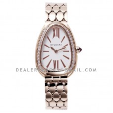 Serpenti Seduttori Watch Ref: 103146 White Dial in Rose Gold with Diamond Bezel