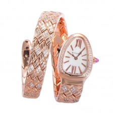 Serpenti Seduttori Watch White Dial in Rose Gold with Diamonds