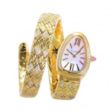 Serpenti Seduttori Watch White MOP Dial in Yellow Gold with Diamonds