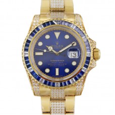 Submariner 116618LB Blue Dial in Yellow Gold with Diamonds