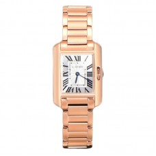 Tank Anglaise 30.2mm White Dial in Rose Gold