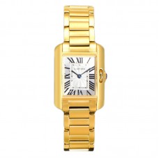 Tank Anglaise 30.2mm White Dial in Yellow Gold