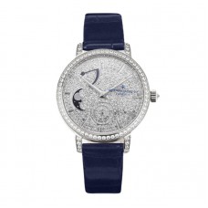 Traditionelle Moon Phase Diamond Paved Dial in White Gold