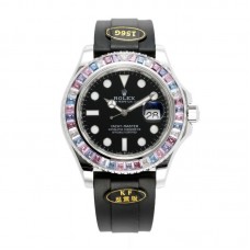 Yacht Master 40 126655 Black Dial with Rainbow Diamond Bezel