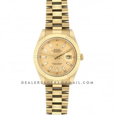 Datejust 41 126333 Champagne Dial Stick Markers
