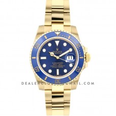 Submariner 116618LB Blue Ceramic in Gold