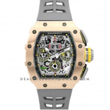 RM 011-03 Automatic Flyback Chronograph in Rose Gold / Titanium on Grey Rubber