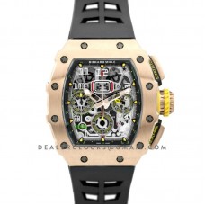 RM 011-03 Automatic Flyback Chronograph in Rose Gold on Black Rubber