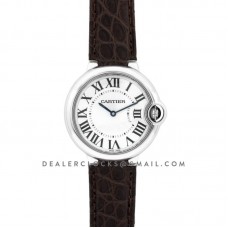 Ballon Bleu de Cartier 36mm White Dial in Steel on Brown Leather Strap