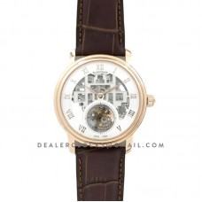 Fantasy Tourbillon White Dial in Rose Gold on Brown Leather Strap