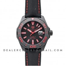 Aquaracer Calibre 5 Black Dial with Red Tachymeter