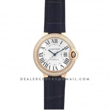 Ballon Bleu de Cartier 36mm White Dial in Rose Gold with Diamonds