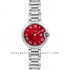 Ballon Bleu de Cartier 33mm Red Dial on Steel