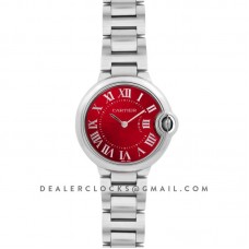 Ballon Bleu de Cartier 33mm Quartz Red Dial on Steel