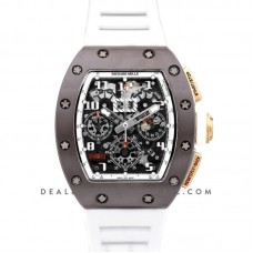 RM 011 Automatic Flyback Chronograph TZP-Z Brown Ceramic Asia Boutique Limited Edition on White Rubber Strap