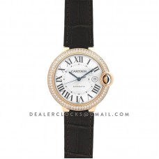 Ballon Bleu de Cartier 42mm White Dial in Rose Gold with Diamonds