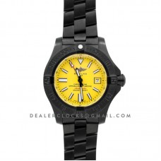 Avenger II Seawolf Blacksteel Yellow Dial in DLC Steel on Bracelet