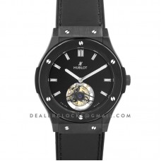 Classic Fusion Tourbillon 45mm PVD Black Dial on Black Leather Strap
