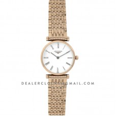 La Grande Classique De Longines 24mm White Dial in Rose Gold on Bracelet