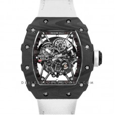 RM 035-02 Rafael Nadal Foundation NTPT Carbon on White Nylon Strap