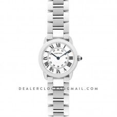 Ronde Solo de Cartier Watch 29mm White Dial in Steel on Bracelet