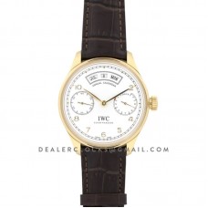 Portugieser Annual Calendar IW5035 White Dial in Yellow Gold